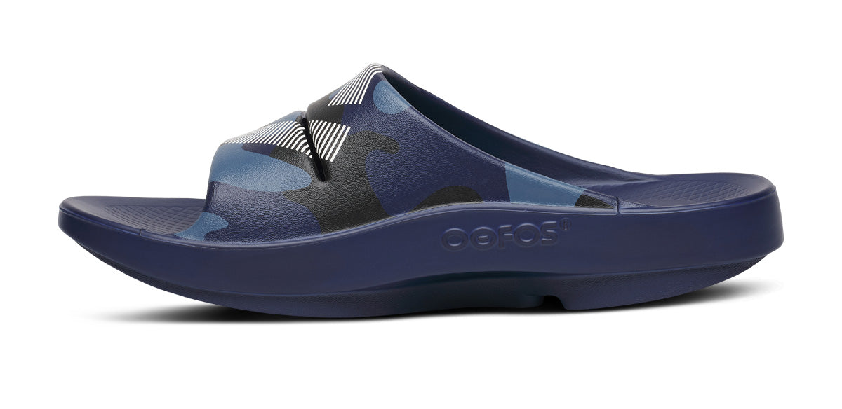 FJ X OOFOS Men's OOahh Sport Slide Sandal - Navy Camo